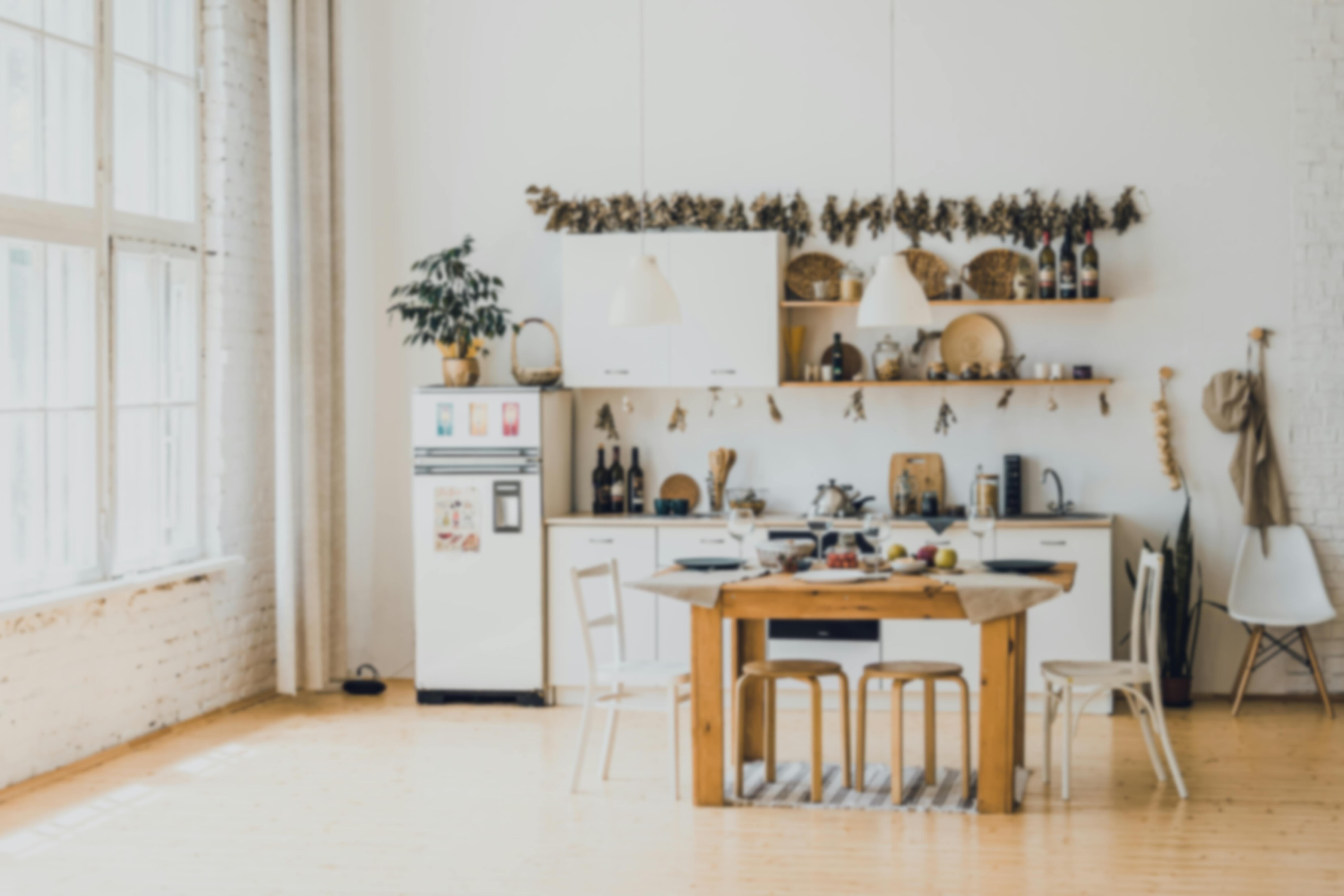 Cozy bright kitchen.