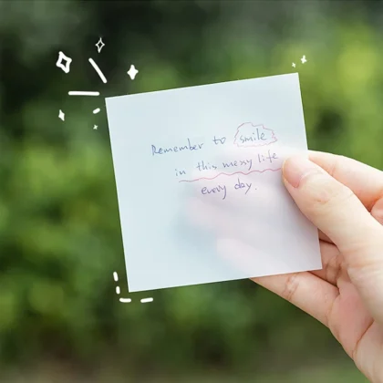 50 Transparent Waterproof Sticky Notes – PET Memo Pads